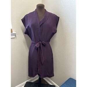 LA Made silk feel purple faux wrap  Dress Size Medium NWT